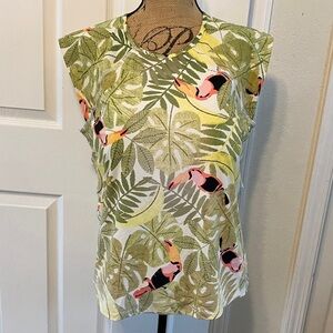 DULUTH TRADING CO 'Suit Up' Swim Built-in Bra shelf Cap Sleeve Rash guard Top 18